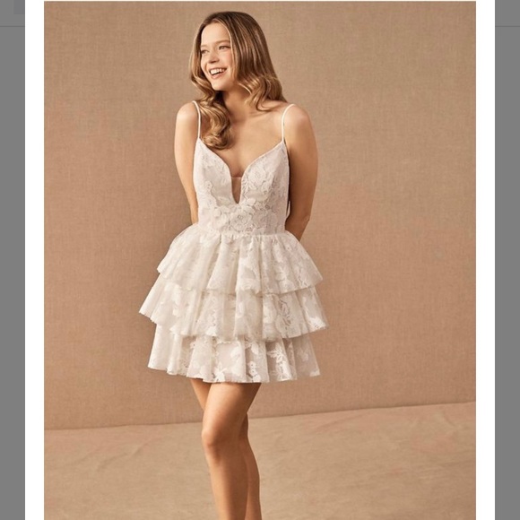 Hayley Paige Occasions Dresses & Skirts - Hayley Paige Ivory Lace Clarissa Bhldn Wedding Dress, size 8, worn once